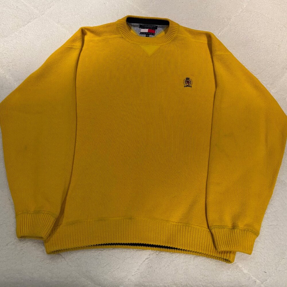 VINTAGE 90's - Tommy Hilfiger - Men's Crew Neck Sweater - Size: XL (Extra Large)